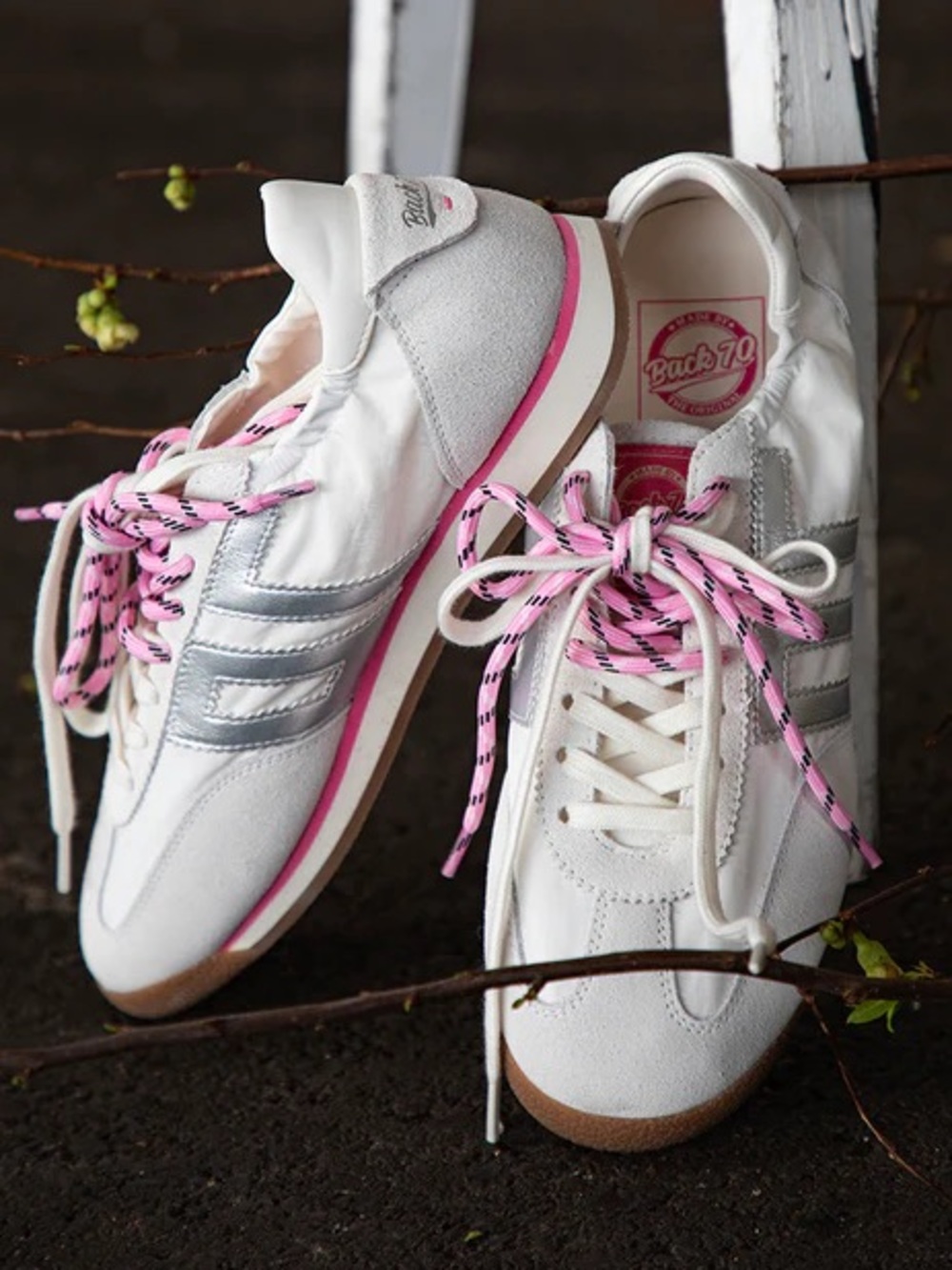 Anthropologie Back 70 Rocket Sneakers in Ice White and Pink NWOB